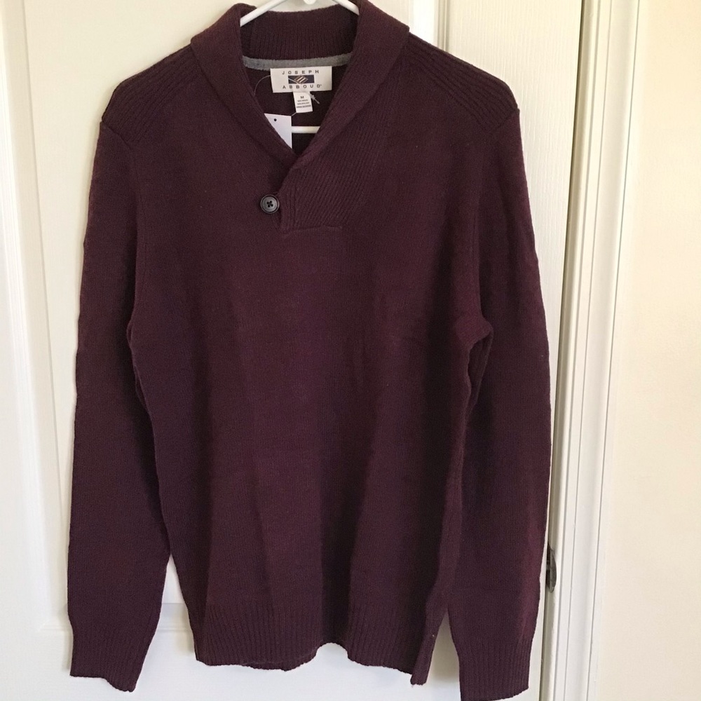 NWT Joseph Abboud Mens V Neck Sweater Wool Blend Sz M
